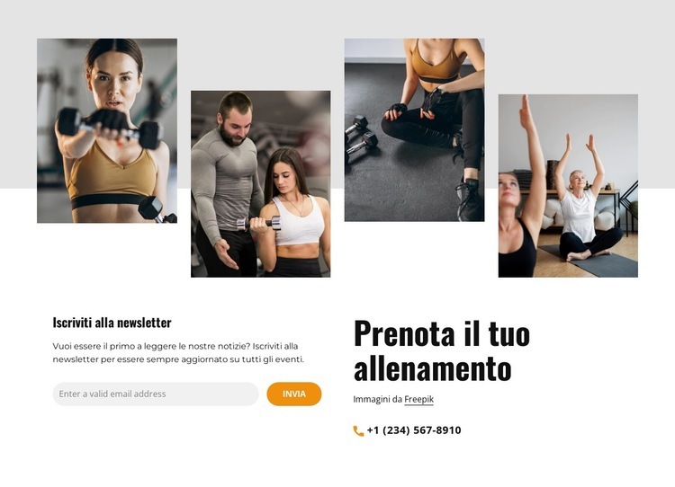 Prenota l'allenamento online Modelli di Website Builder