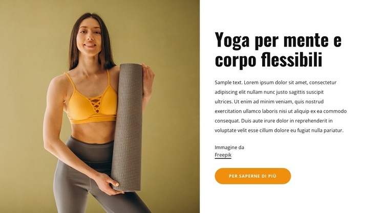 Yoga per mente e corpo flessibili Progettazione di siti web