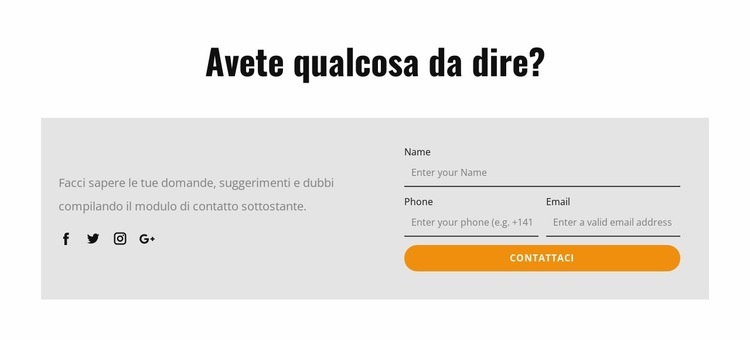 Unisciti alla nostra comunità attiva Un modello di pagina