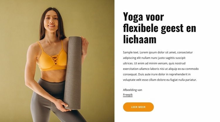 Yoga voor een flexibele geest en lichaam Sjabloon voor één pagina