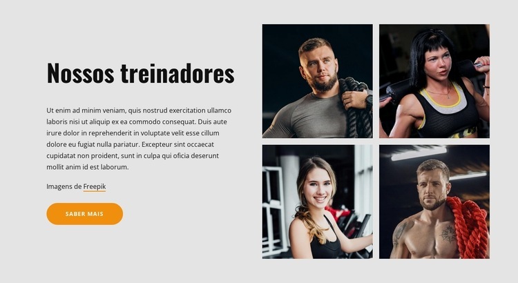 Equipe do clube esportivo Landing Page