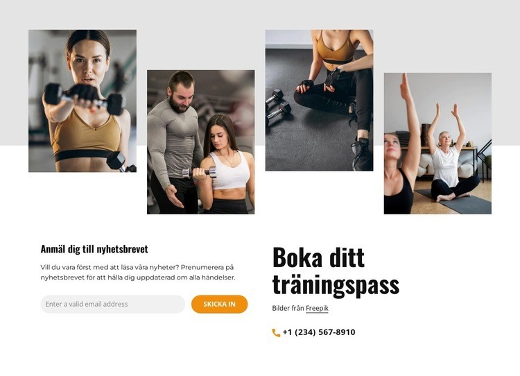Boka träning online Hemsidedesign