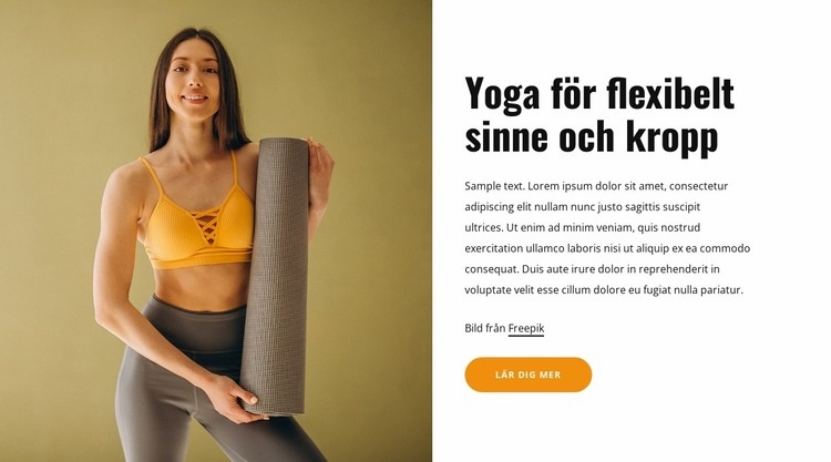 Yoga för flexibelt sinne och kropp Webbplats mall