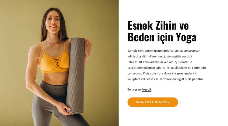 Esnek zihin ve beden için Yoga Web Sitesi Mockup'ı