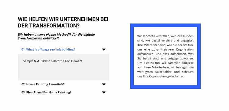 Kurze Liste mit Fragen Joomla Vorlage