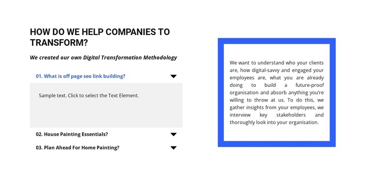 Short list of questions One Page Template