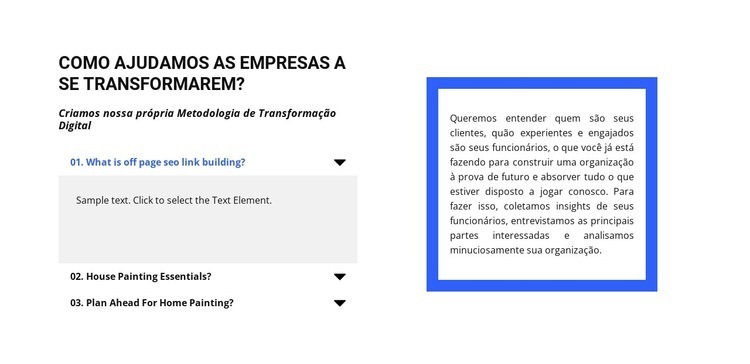 Pequena lista de perguntas Modelos de construtor de sites