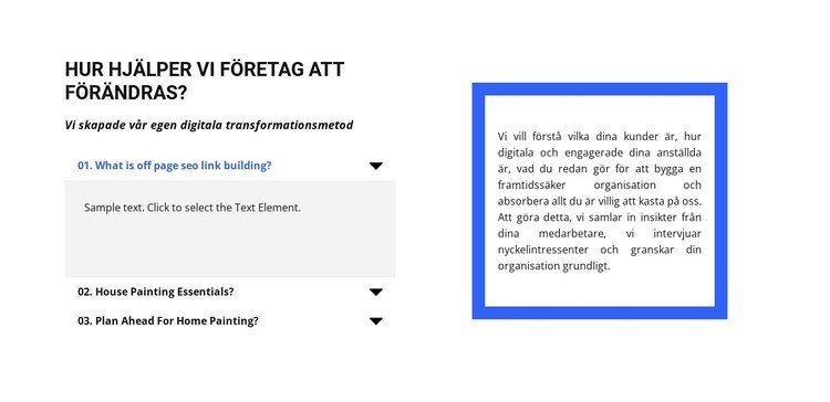 Kort lista med frågor CSS -mall