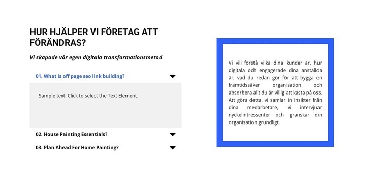 Kort lista med frågor Hemsidedesign