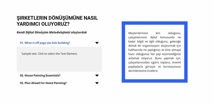 Kısa soru listesi HTML5 Şablonu