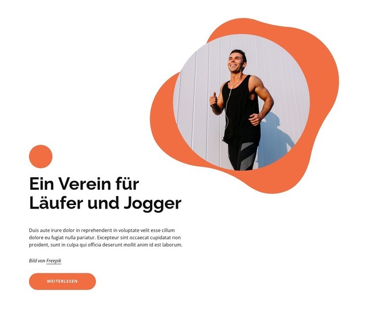 Ein Club für Jogger Website Builder-Vorlagen
