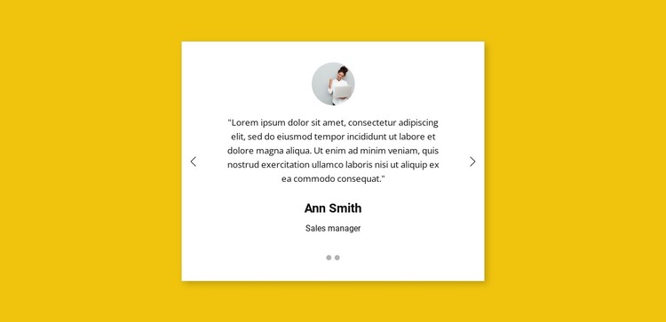 Two reviews in slider HTML Template