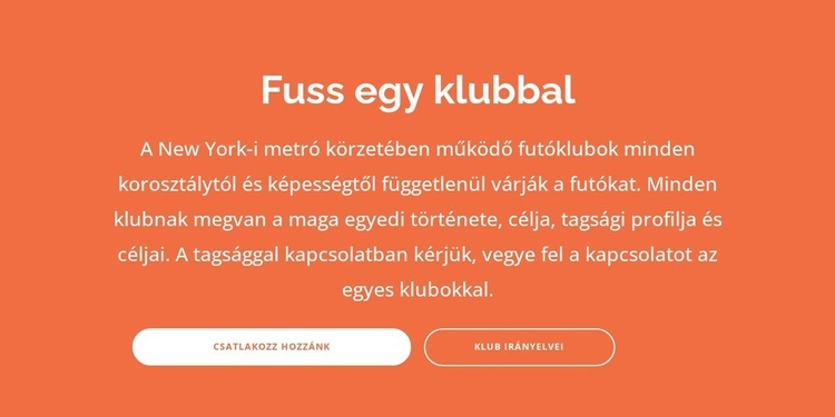 Címsor, szöveg és két gomb Weboldal sablon