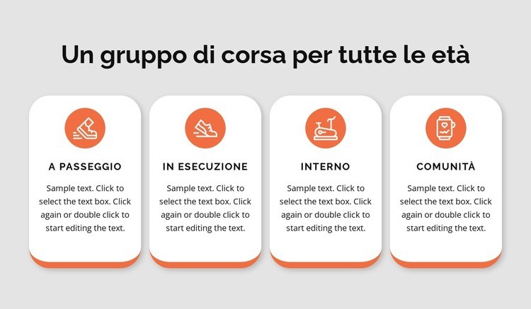 Camminare e correre Mockup del sito web