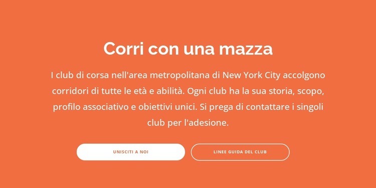 Titolo, testo e due pulsanti Mockup del sito web