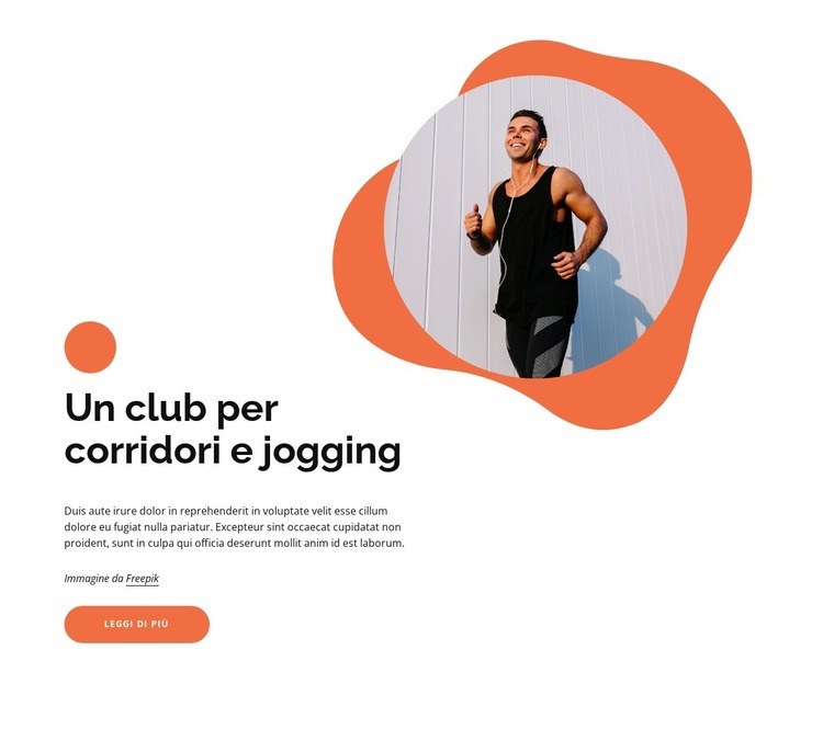 Un club per jogging Pagina di destinazione