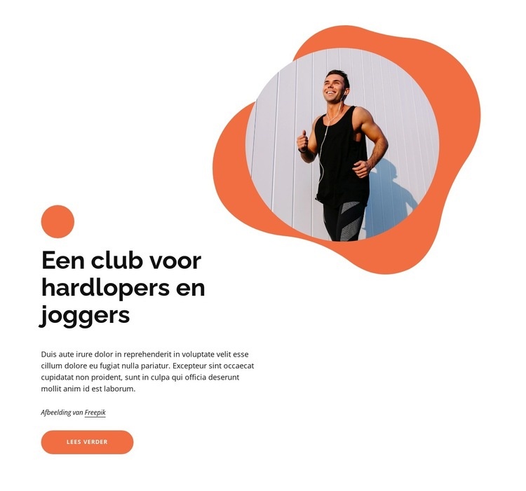 Een club voor joggers Bestemmingspagina