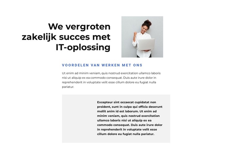 We gaan aan het werk Website mockup