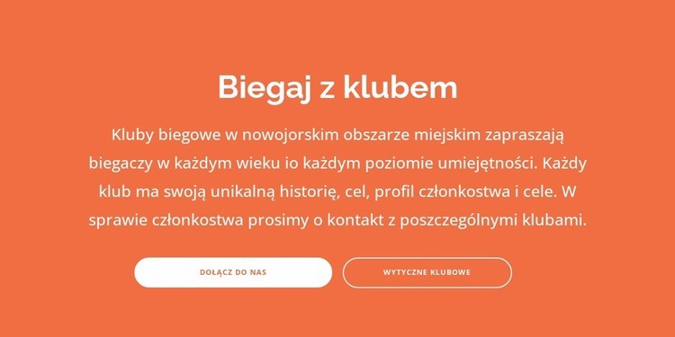 Nagłówek, tekst i dwa przyciski Kreator witryn internetowych HTML