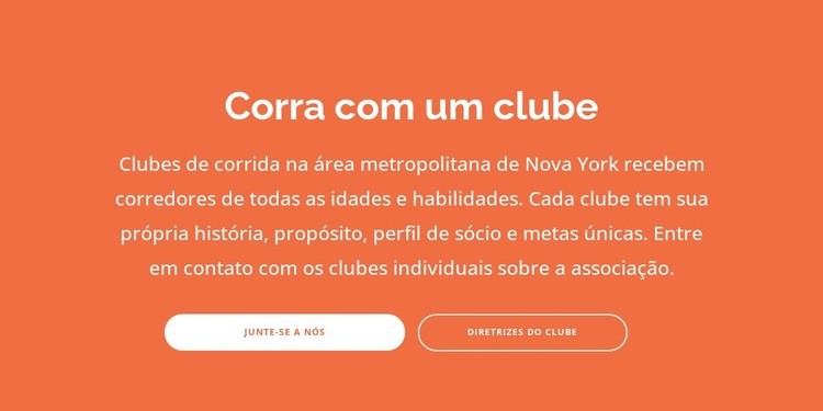 Título, texto e dois botões Design do site