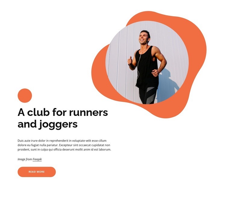 En klubb för joggare Html webbplatsbyggare