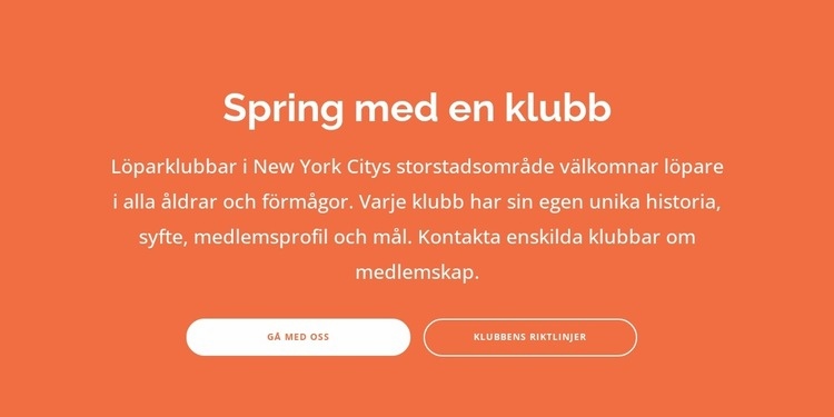 Rubrik, text och två knappar Hemsidedesign