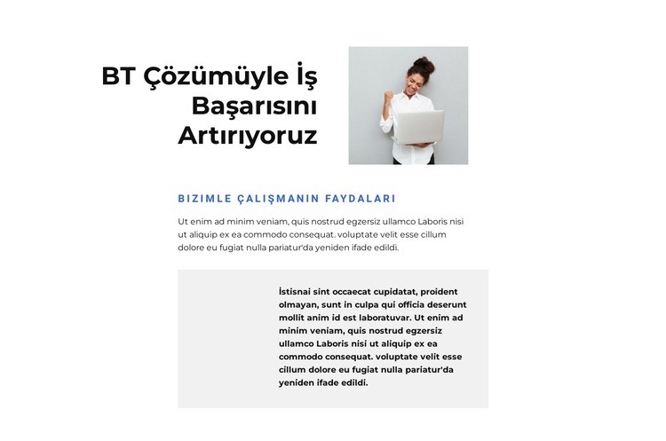 işe koyuluyoruz Web Sitesi Mockup'ı