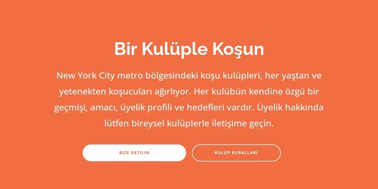 Başlık, metin ve iki düğme Web Sitesi Şablonu