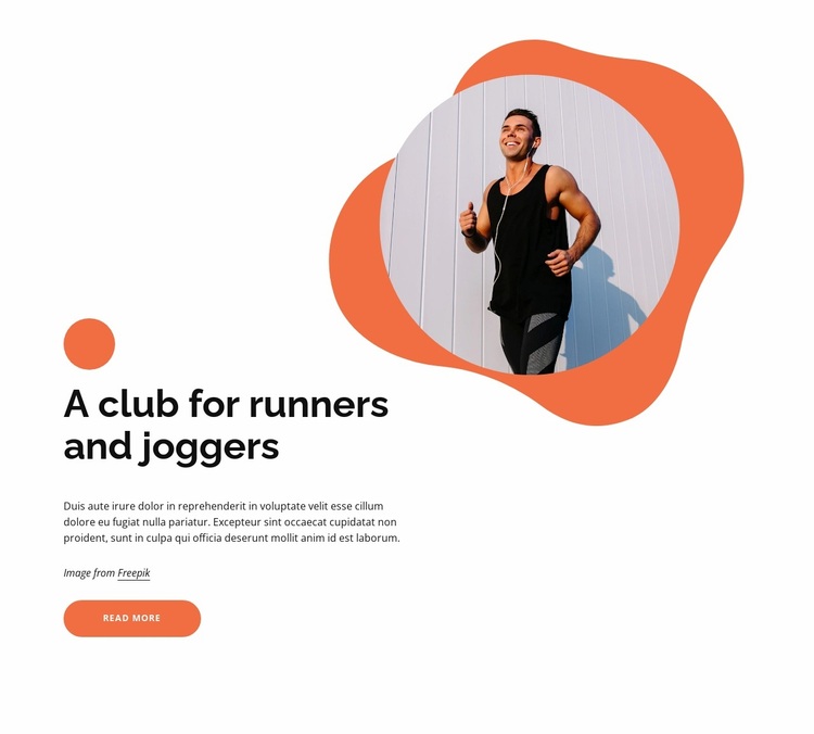 A club for joggers Website Design