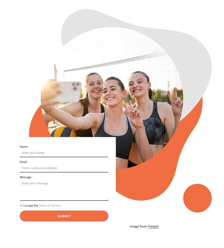 Circle image with contact form HTML Template