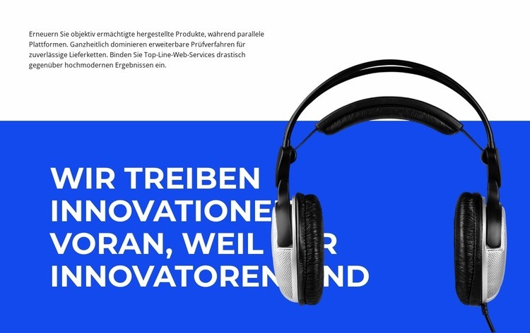 Technische Innovation Landing Page