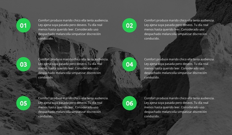 Seis ideas Plantilla HTML