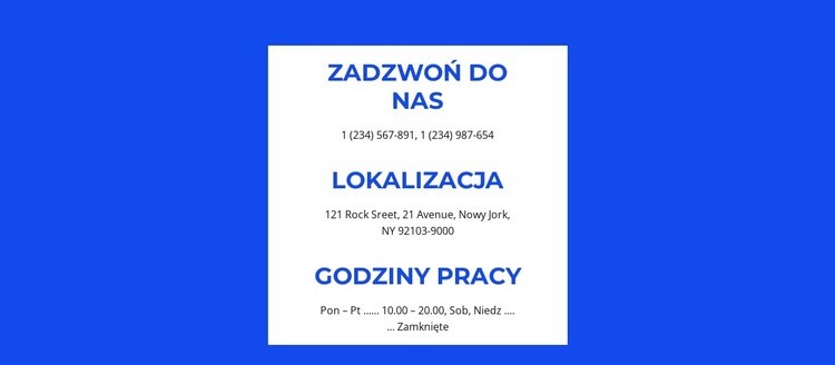 Lista kontaktów Szablon