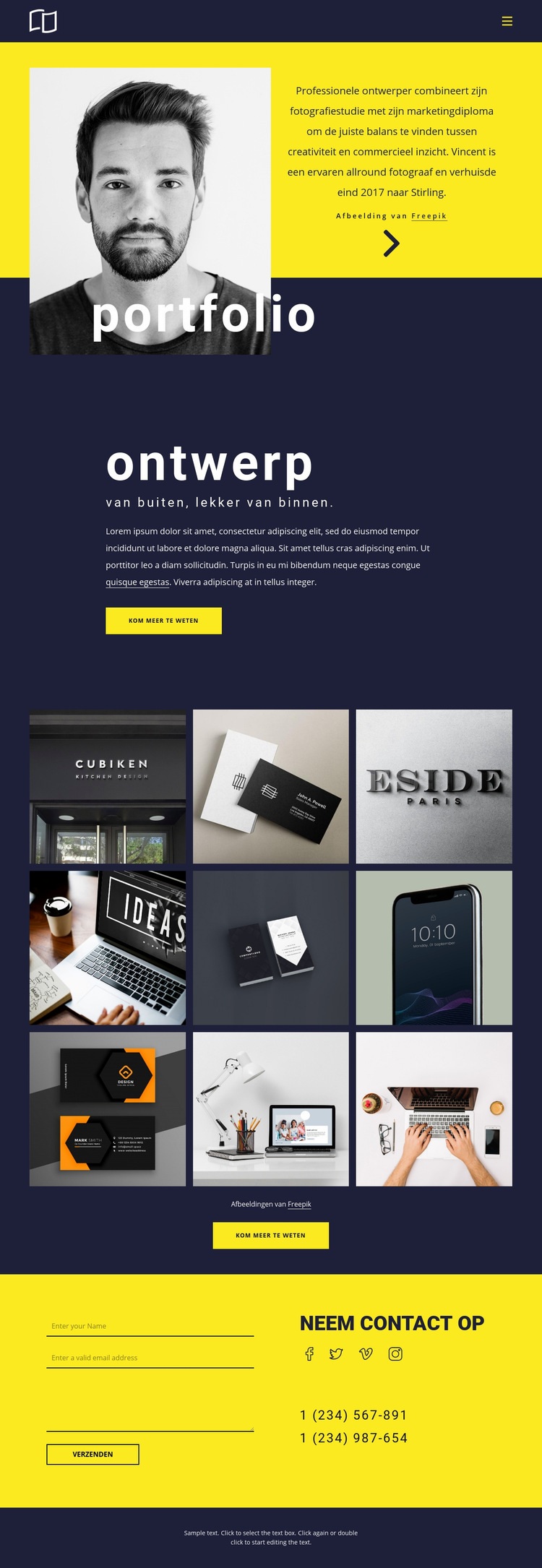 Geweldige portfolio Html Website Builder