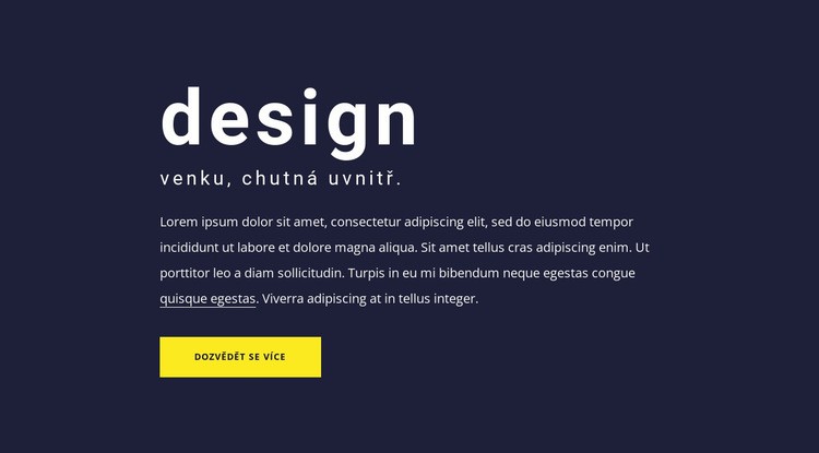 Textový blok s velkou typografií Šablona webové stránky