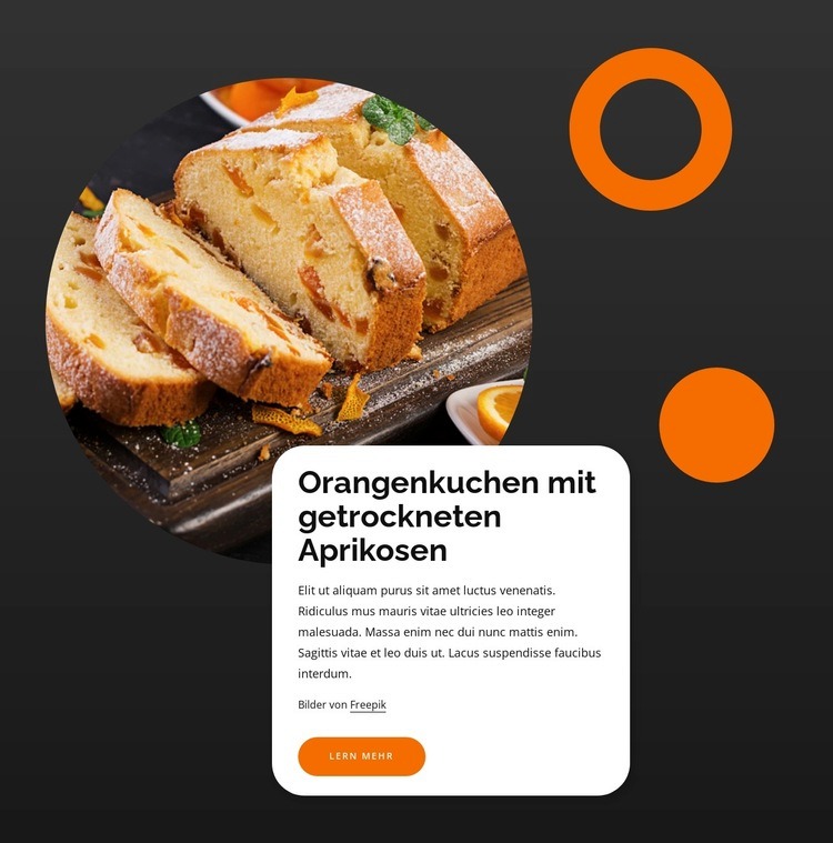 Orangenkuchen Eine Seitenvorlage