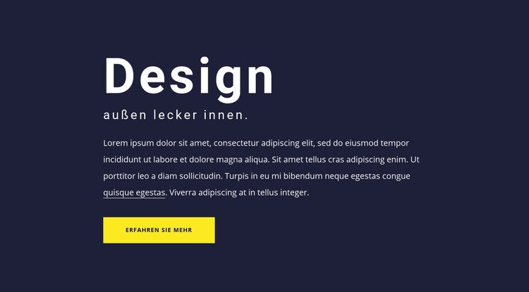 Textblock mit großer Typografie Website design
