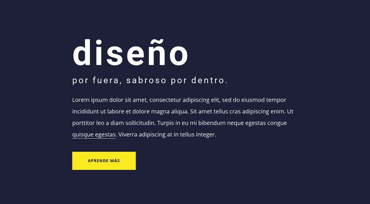 Bloque de texto con tipografía grande. Plantilla HTML5