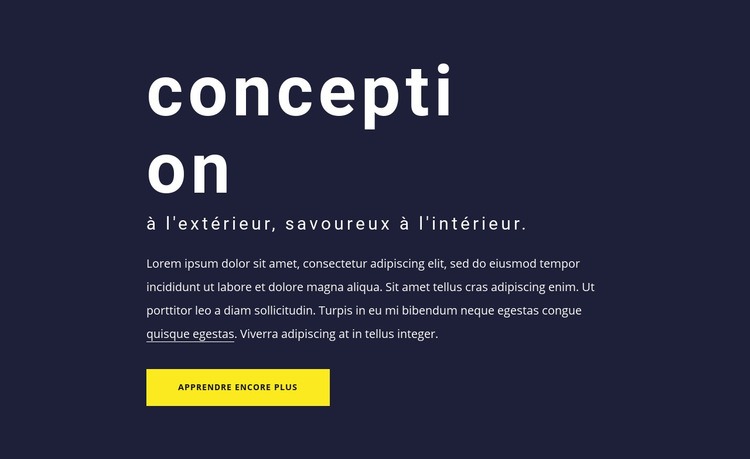 Bloc de texte avec grande typographie Conception de site Web