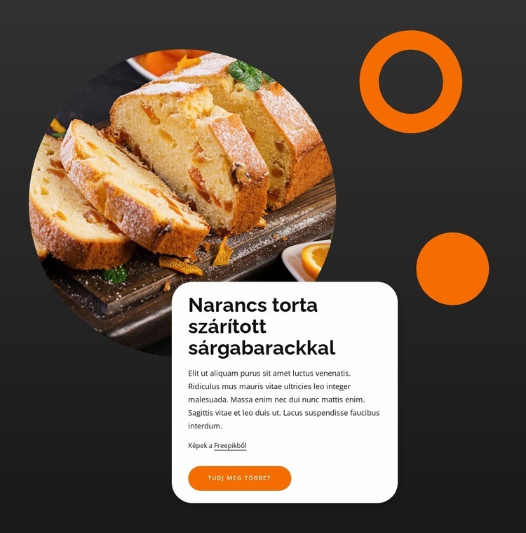 Narancsos sütemények Weboldal tervezés