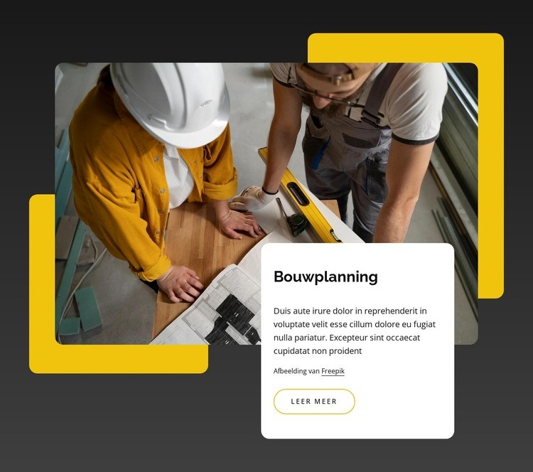 Bouwplanning Website Builder-sjablonen
