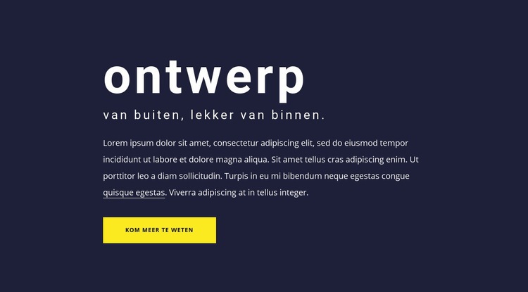 Tekstblok met grote typografie Website mockup