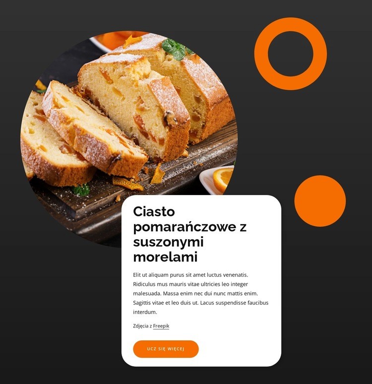 Ciasta pomarańczowe Szablony do tworzenia witryn internetowych