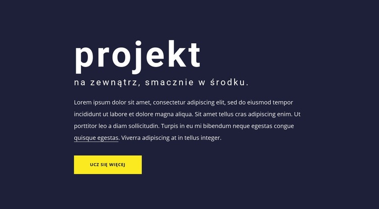 Blok tekstowy z dużą typografią Projekt strony internetowej