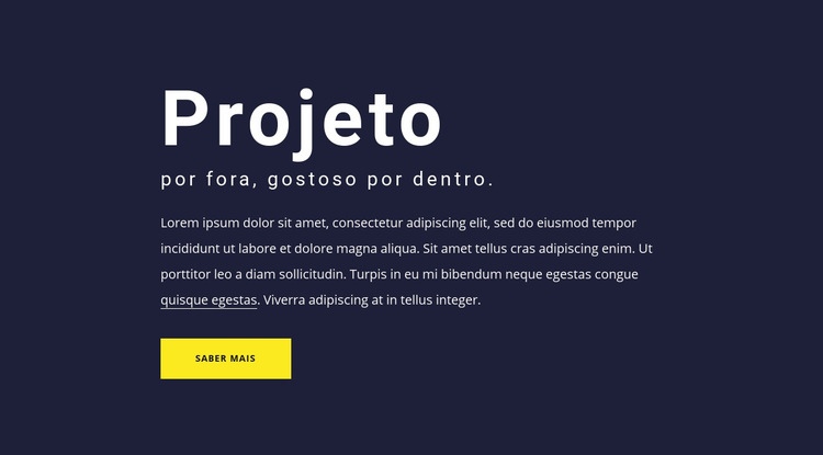 Bloco de texto com tipografia grande Modelos de construtor de sites