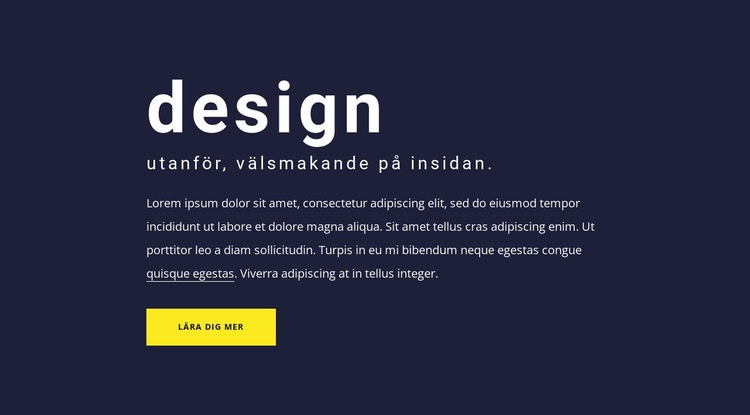 Textblock med stor typografi CSS -mall