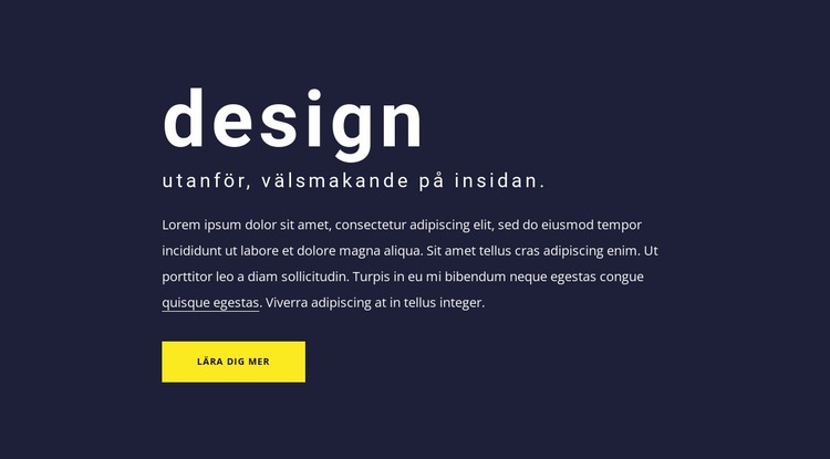 Textblock med stor typografi Webbplats mall