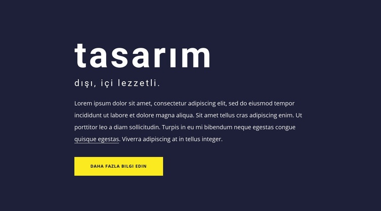 Büyük tipografiye sahip metin bloğu HTML5 Şablonu