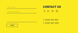 Kontaktujte Nás Na Žlutém Pozadí - HTML Writer