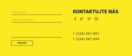 Kontaktujte Nás Na Žlutém Pozadí – Bezplatný Motiv WordPress